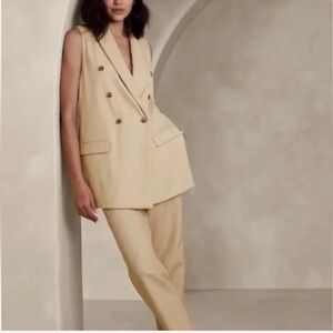 Banana Republic Oversized Beige Blazer Vest